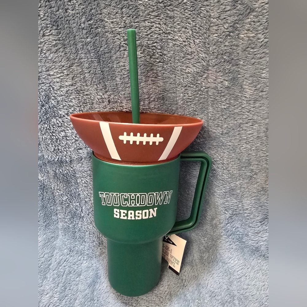 Football Touchdown Season Mug with Straw